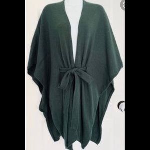 saturday sunday Belted Poncho Sweater Dark Green